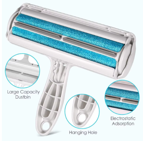 Pet Hair Remover Roller - Dog & Cat Fur Remover with Self-Cleaning Base - Efficient Animal Hair Removal Tool - Perfect for Furni