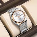 Luxury Men's Watches Waterproof Luminous Date Week Men Watch Stainless Steel Casual Fashion Quartz Man Wristwatch Reloj