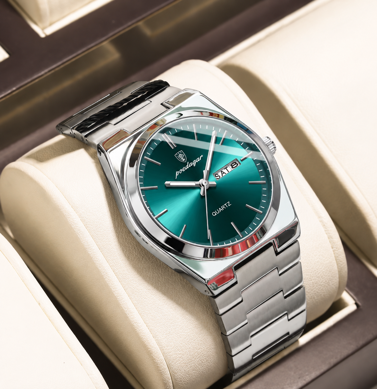 Luxury Men's Watches Waterproof Luminous Date Week Men Watch Stainless Steel Casual Fashion Quartz Man Wristwatch Reloj